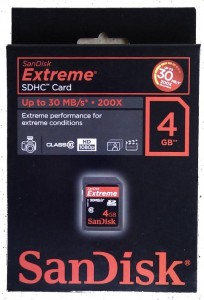 Sandisk Extreme III SDHC card Transfers at 30MB/s