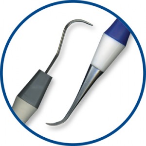 Close up of Dentek dental pick and scaler