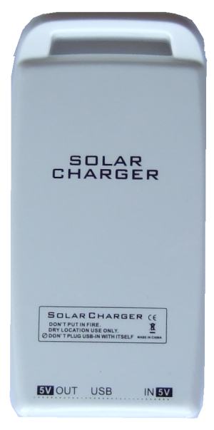 Rear of USB Solar Charger