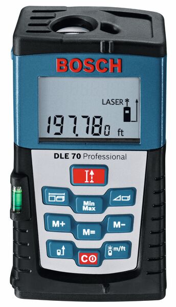 Front Panel of Bosch DLE70 Laser Distance Measuring Tool (Rangefinder)