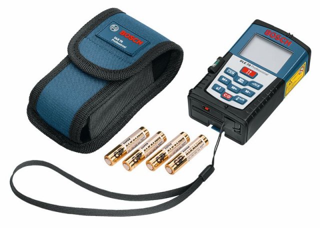 Bosch DLE70 Laser Rangefinder with AA Batteries and Holster